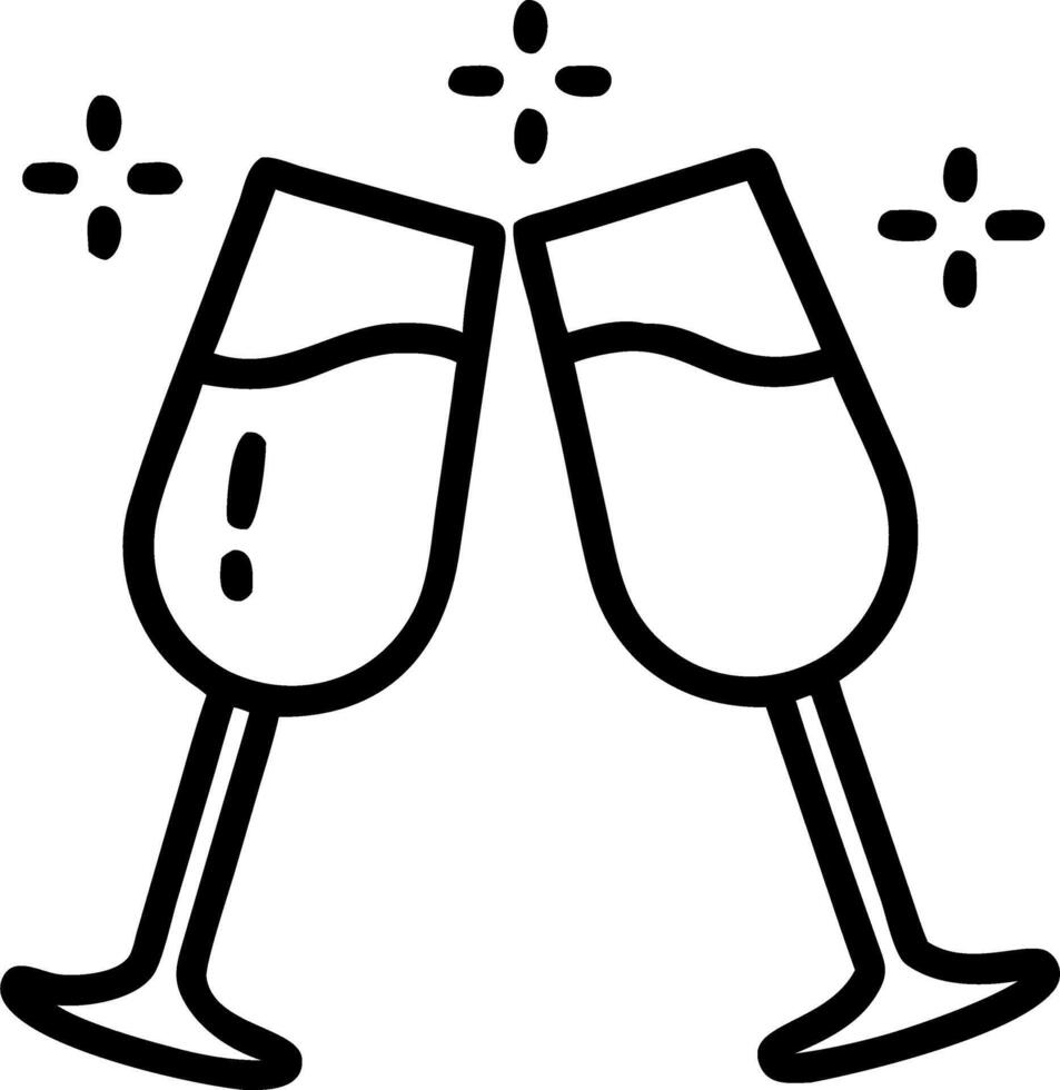 Bokeh digital art of sparkling wine glasses with light reflections copy space below. Set 2 vector