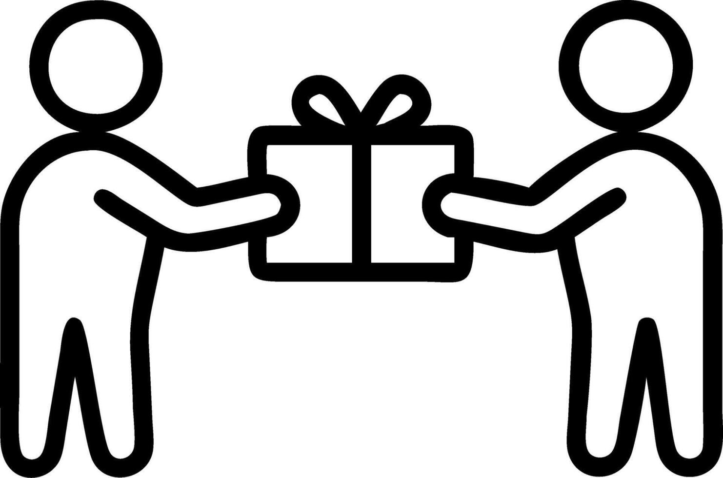 Bokeh digital art of people exchanging gifts with soft lights and copy space above. vector