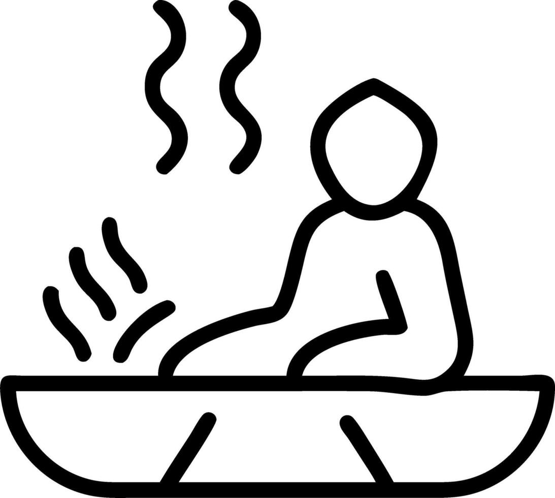 Bokeh digital art of a serene outdoor sauna with steam copy space above. vector
