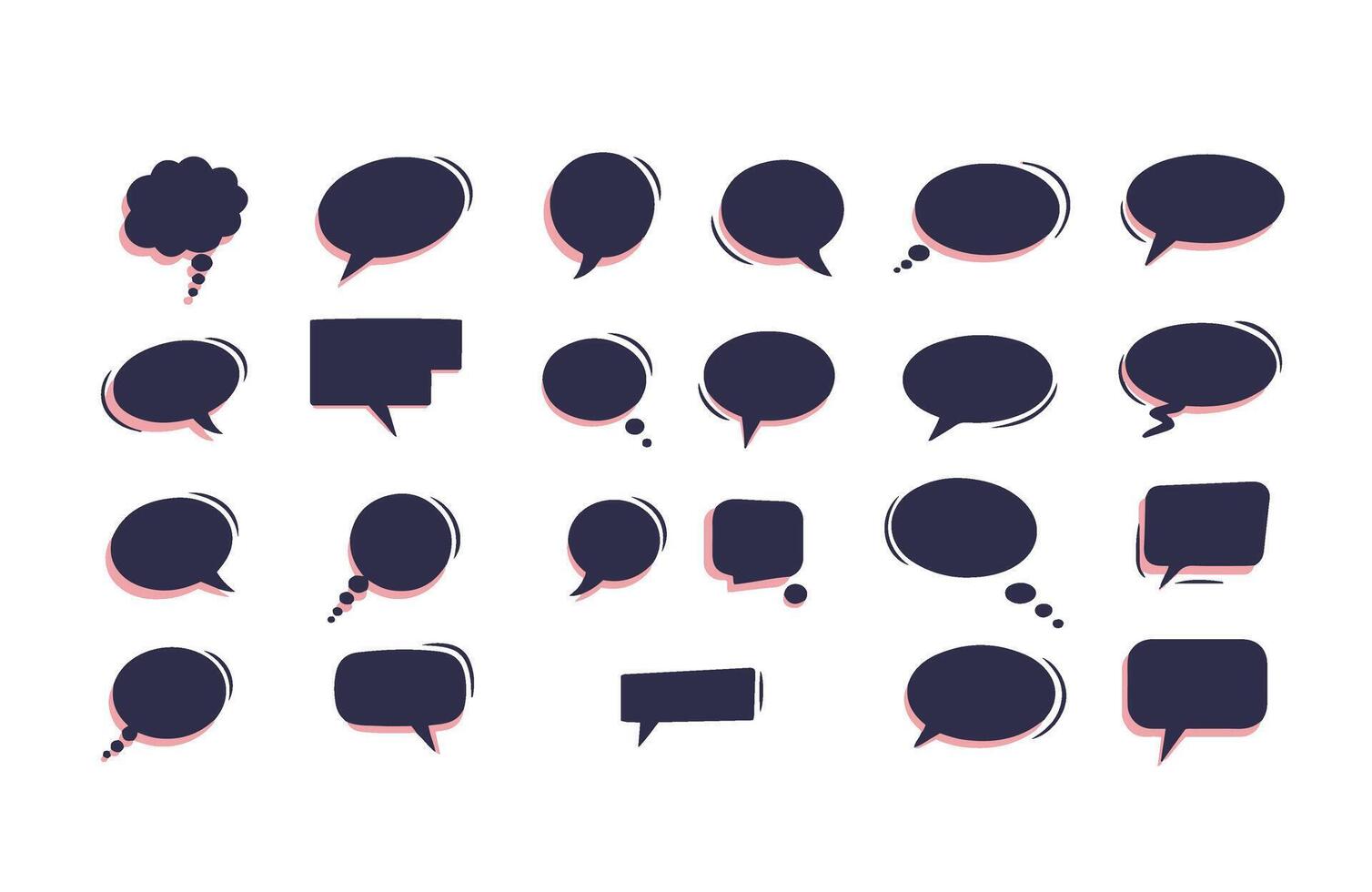 Black and White Thought Shapes for Messaging Projects vector