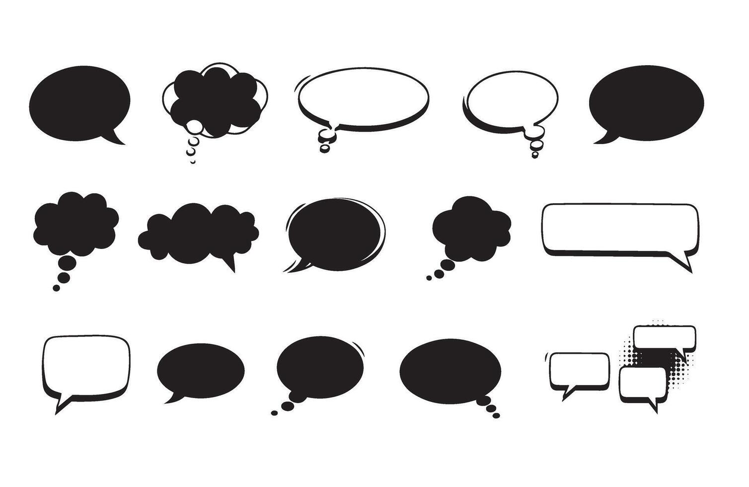 Geometric Thought Balloons for Creative Communication and Art Needs vector