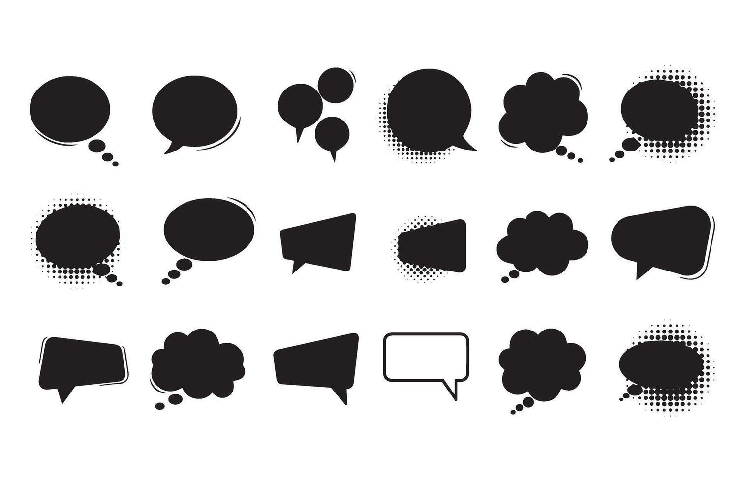Black Silhouette Speech Balloons for Modern Messaging Projects vector