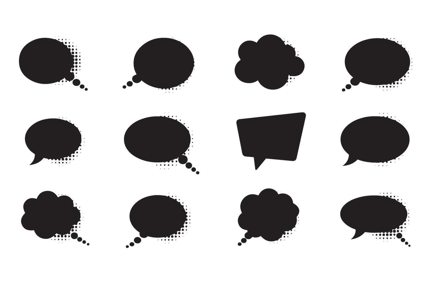 Minimalist Flat Thought Balloons for Artistic Communication Needs vector