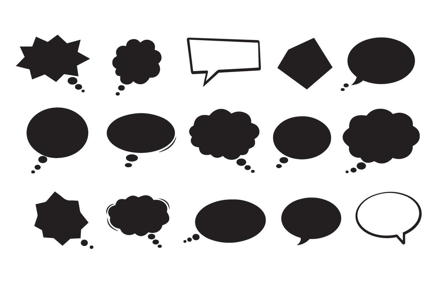 Abstract Artistic Dialogue Balloons for Media and Design Applications vector