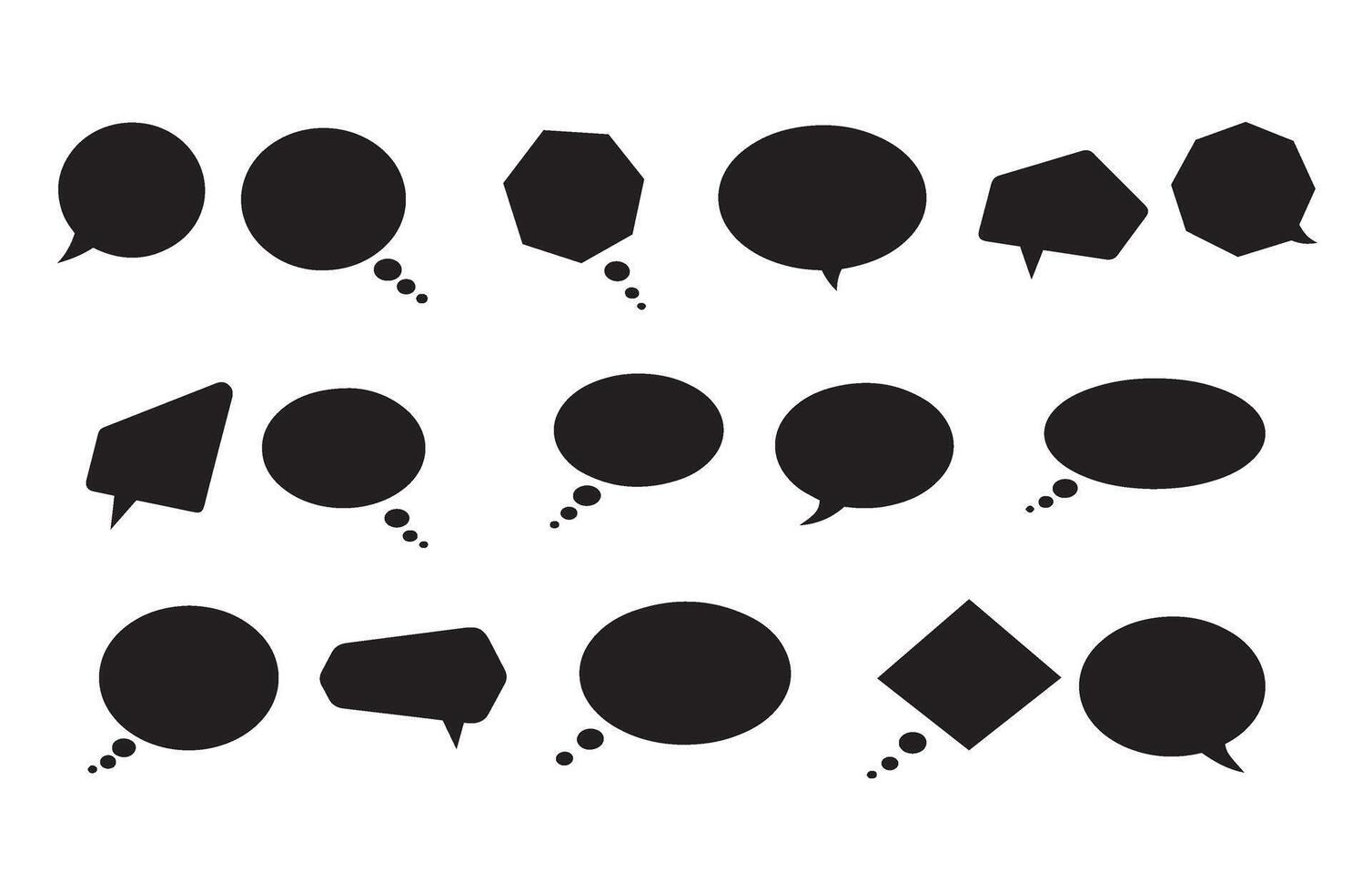 Clean Line Speech Balloons for Artistic Messaging Projects vector