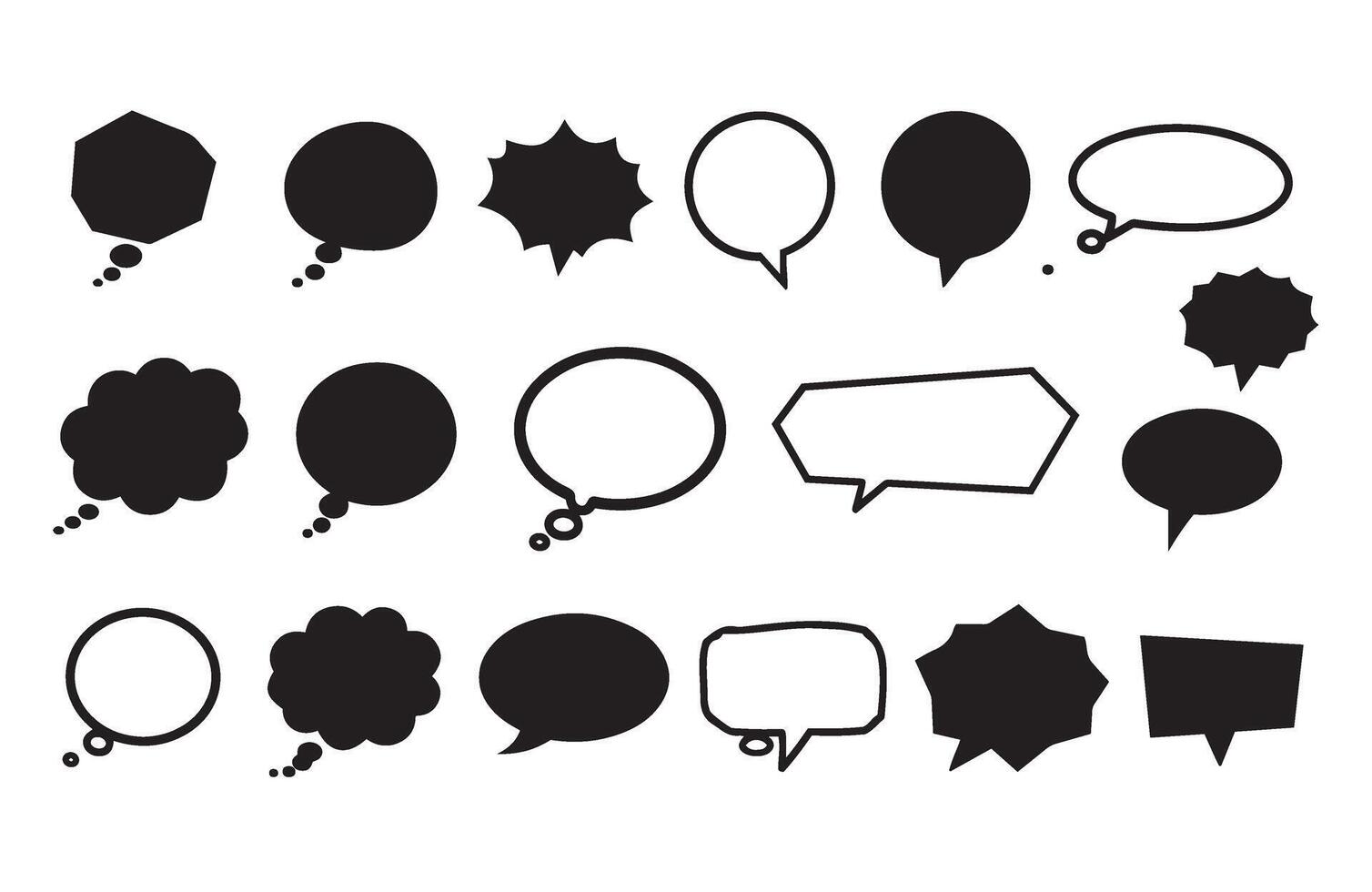 Minimalist Dialogue Shapes for Communication and Graphic Applications vector
