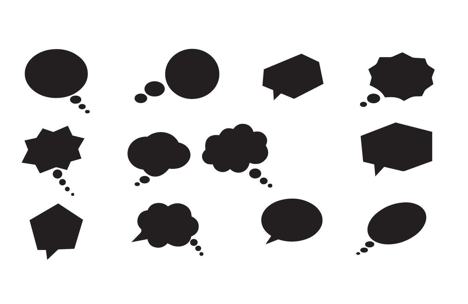 Abstract Dialogue Balloons for Media and Artistic Messaging Designs vector