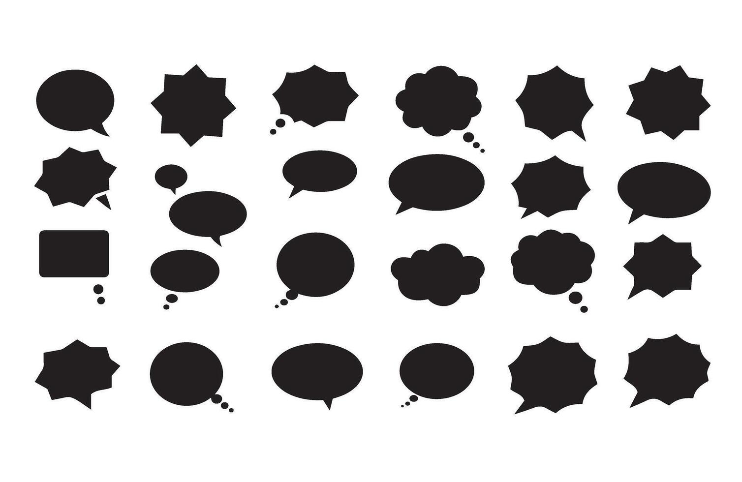 Monochrome Artistic Speech Shapes for Creative Communication Applications vector