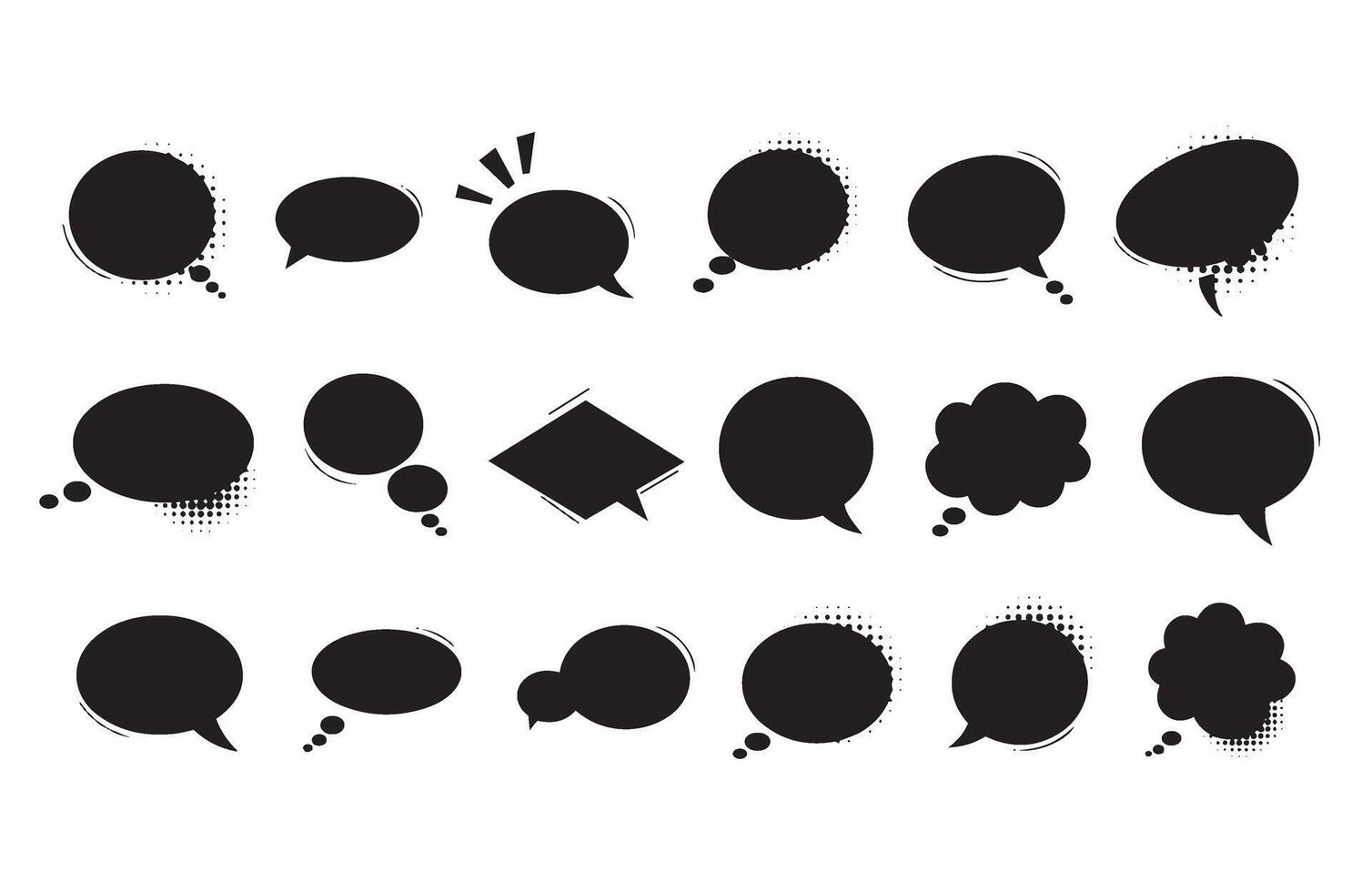 Flat Design Thought Balloons for Creative Art and Media Projects vector