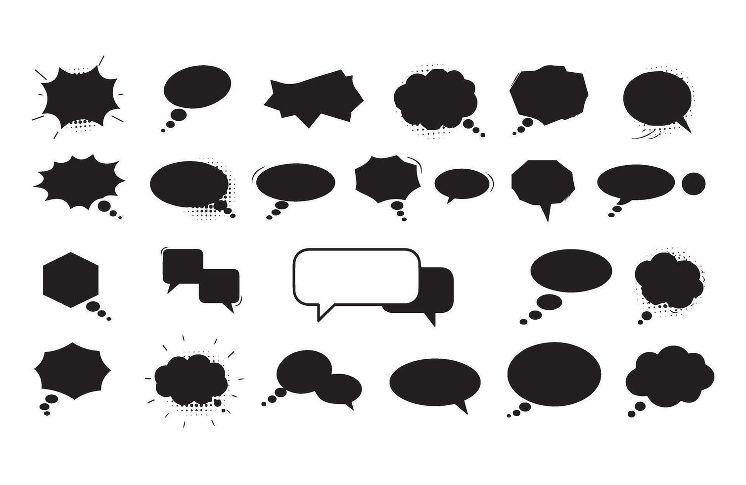 Geometric Thought Balloons for Communication and Graphic Media Projects vector