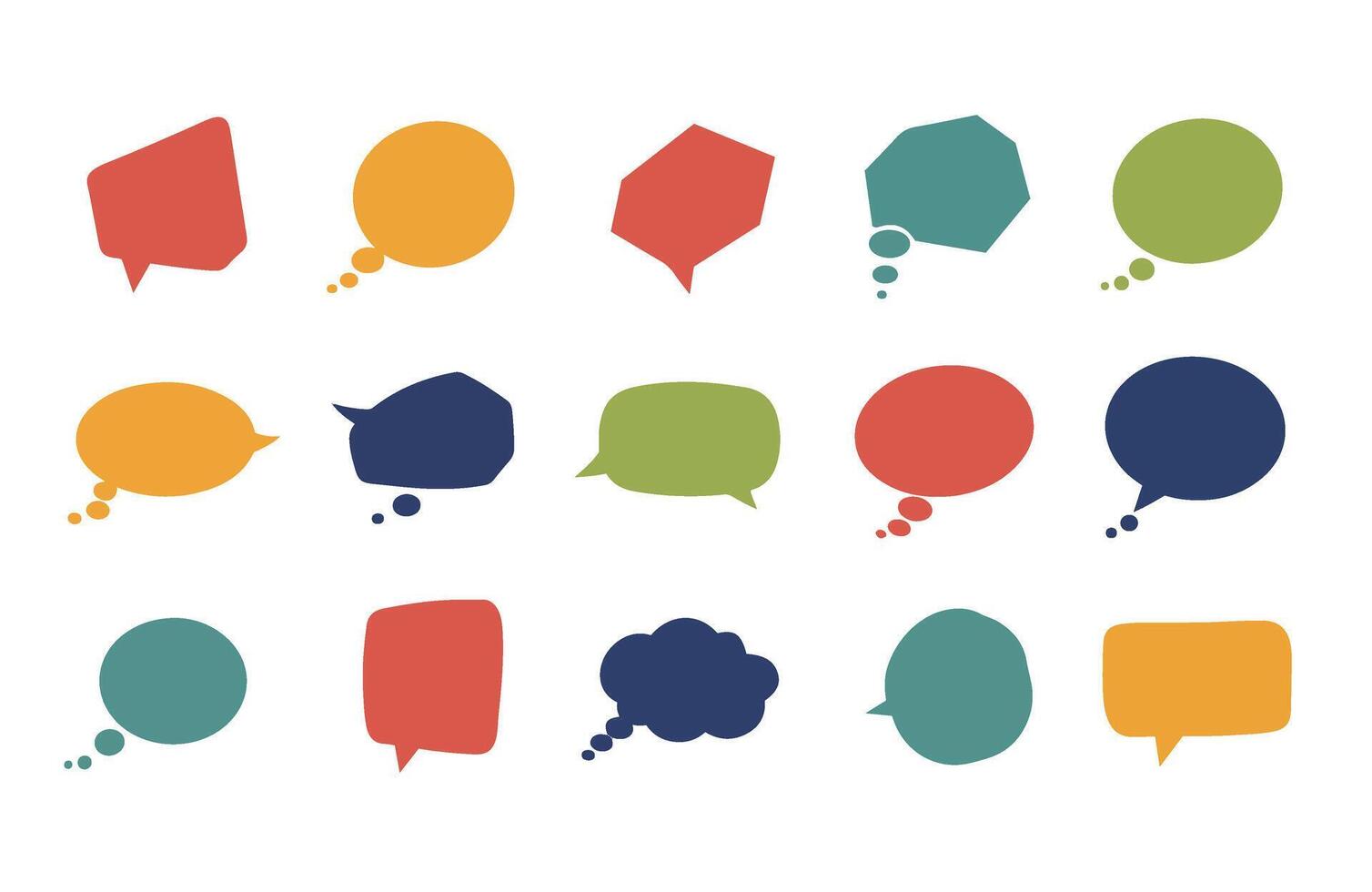Flat Design Dialogue Shapes for Modern Media Applications vector