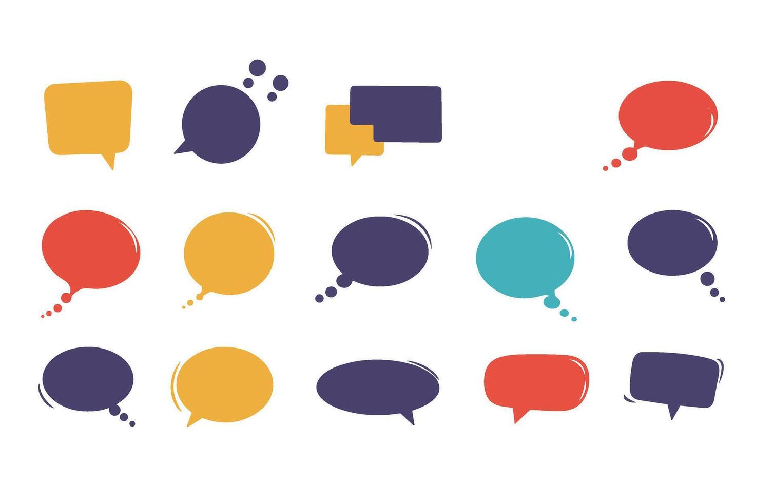 Minimalist Silhouette Speech Balloons for Media and Communication Needs vector