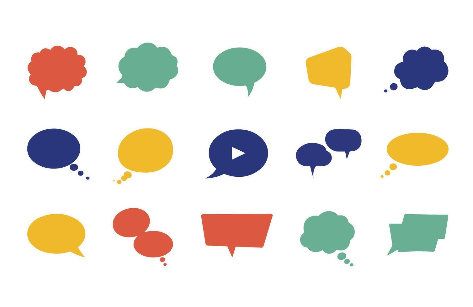 Flat Monochrome Speech Balloons for Media and Messaging Projects vector
