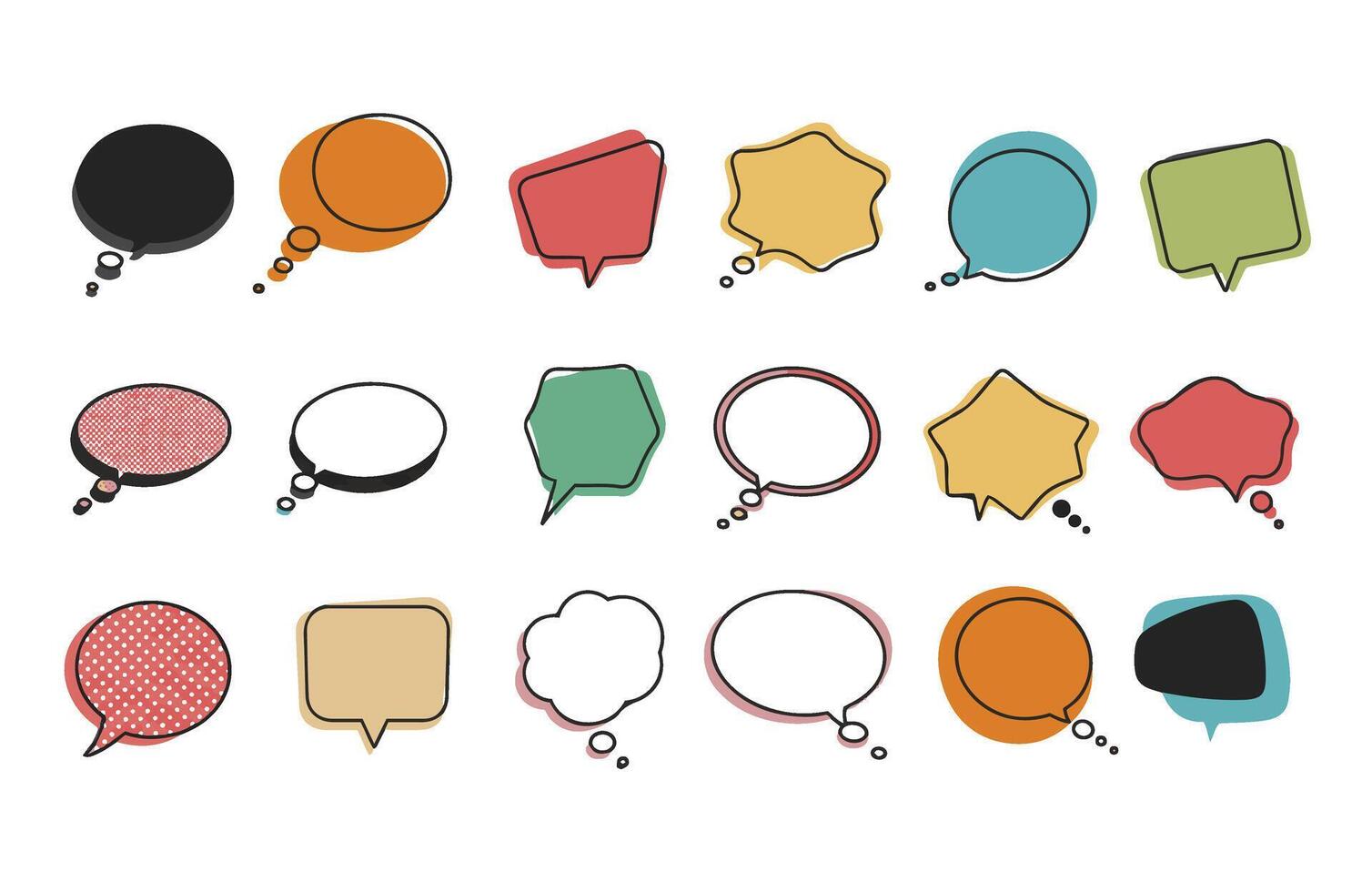 Abstract Thought Balloons for Creative Communication Designs vector
