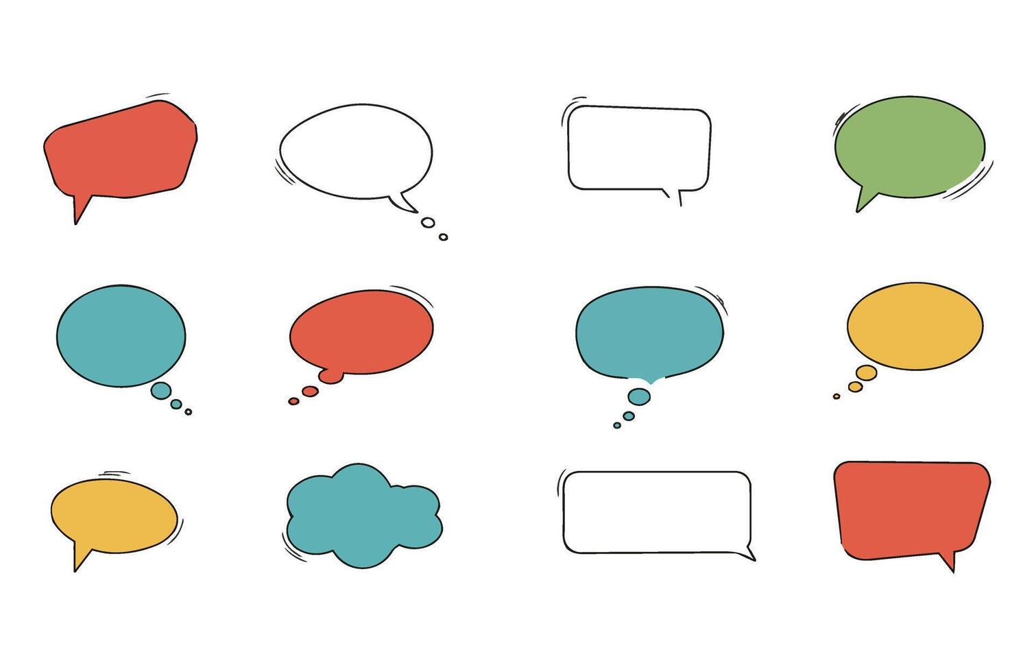 Artistic Dialogue Shapes for Creative Messaging and Design Use vector