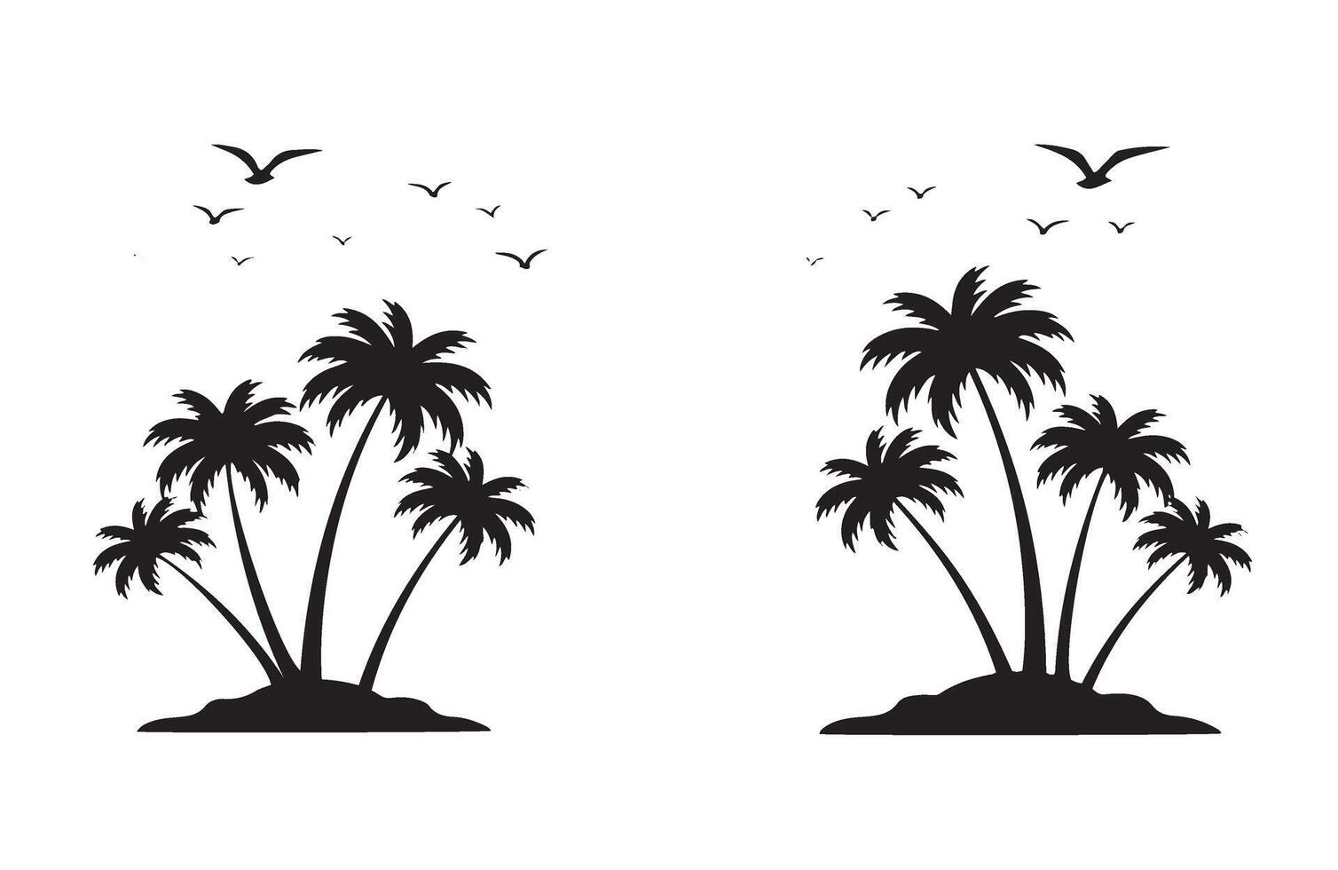 Serene Ocean View with Palm Trees Nearby vector