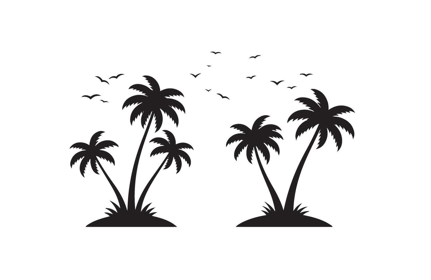 Exotic Location Surrounded by Palm Trees vector