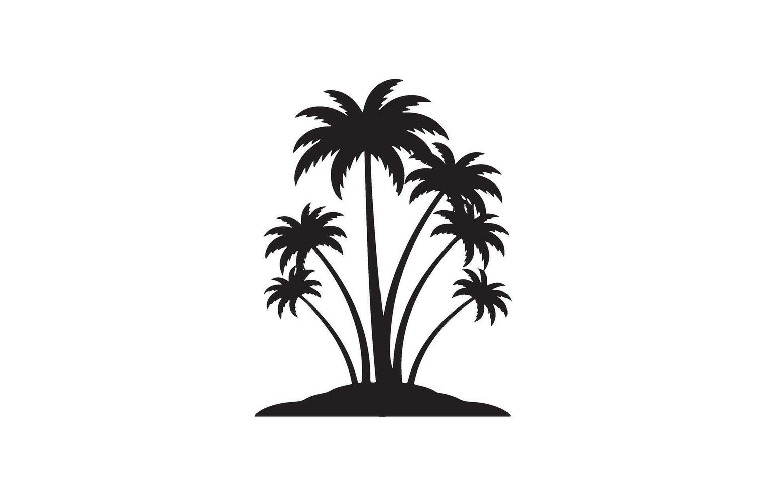 Palm Trees Shading a Quiet Beachfront vector
