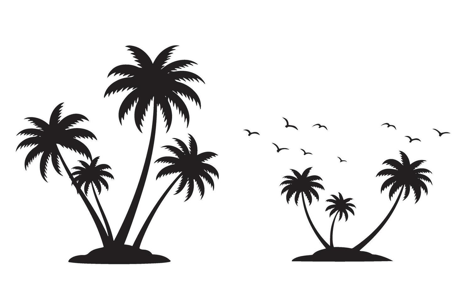 Idyllic Palm Trees on a Secluded Beach vector