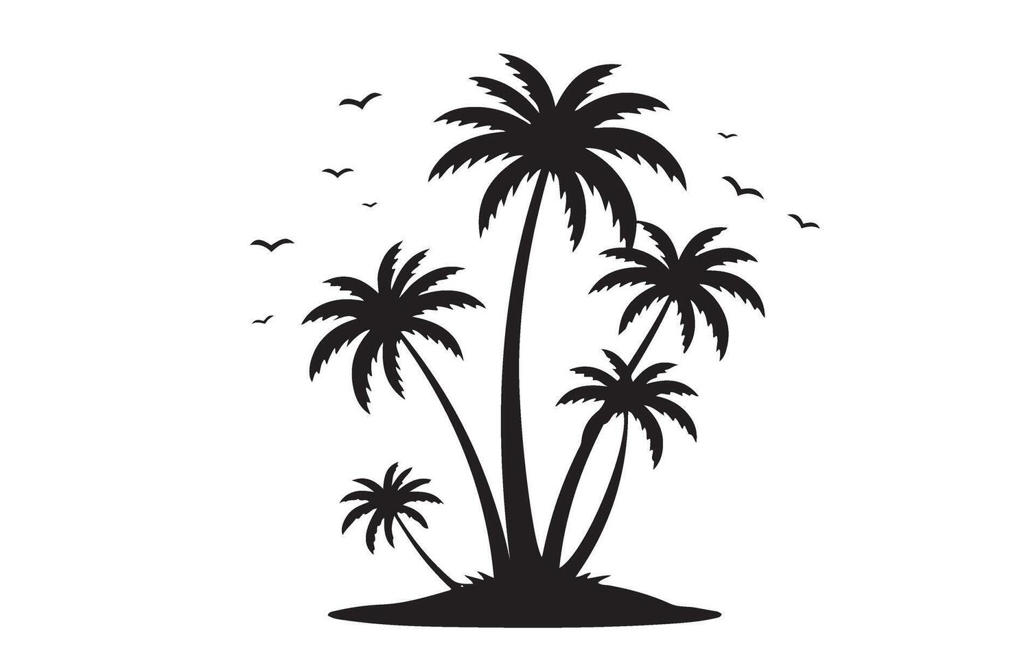 Vibrant Green Palm Trees in a Sunny Park vector