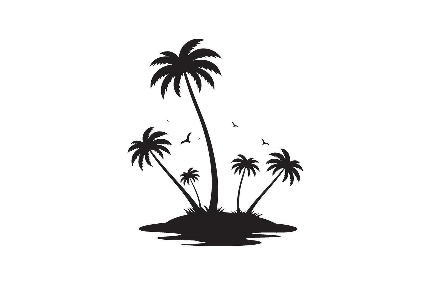 Coconut Palm Trees on a Tropical Shore vector
