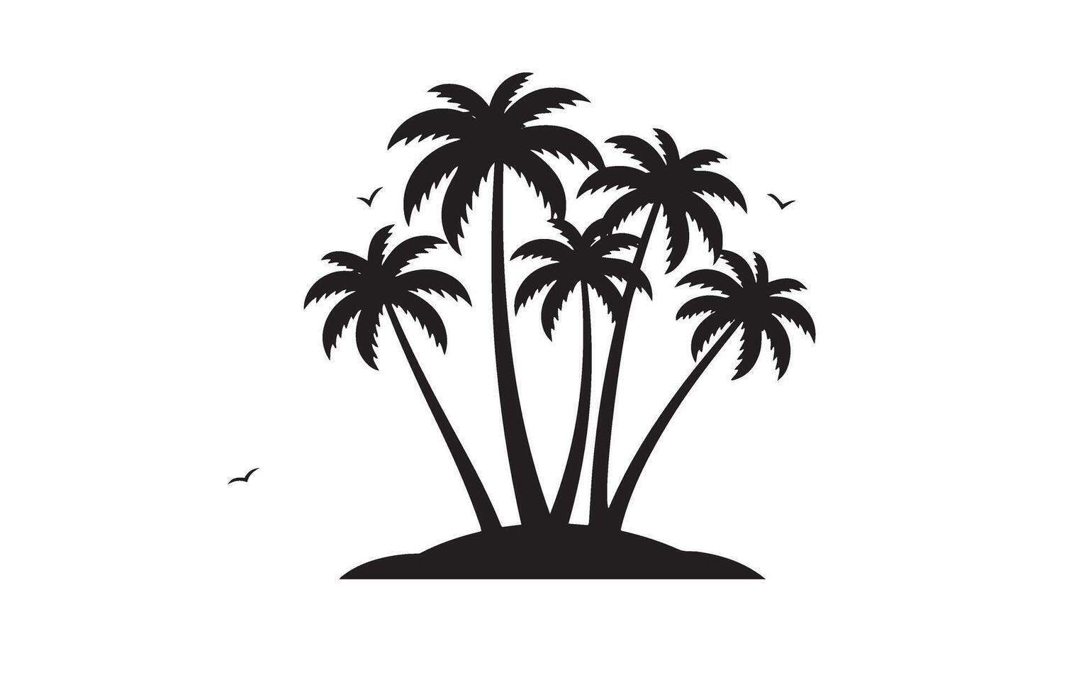Palm Trees Lined Along a Sandy Beach vector