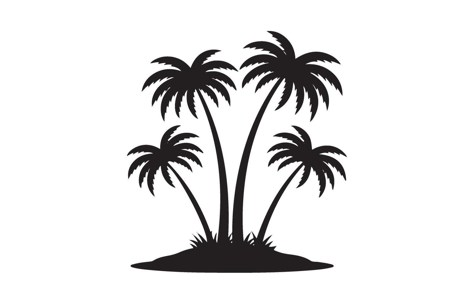 Sunset View with Palm Trees Silhouette vector