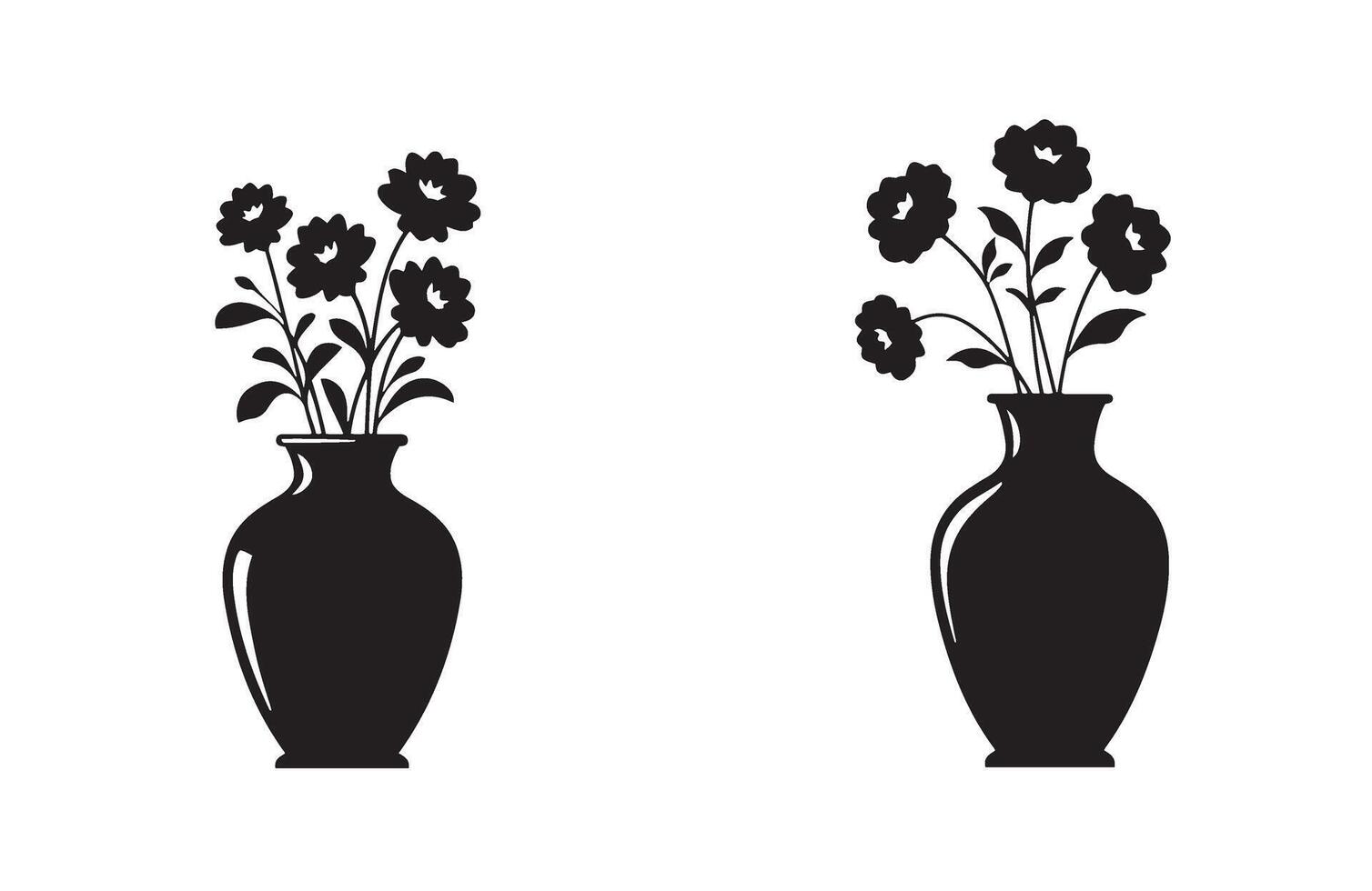 Black and White Elegant Floral Ornament Pattern Art vector
