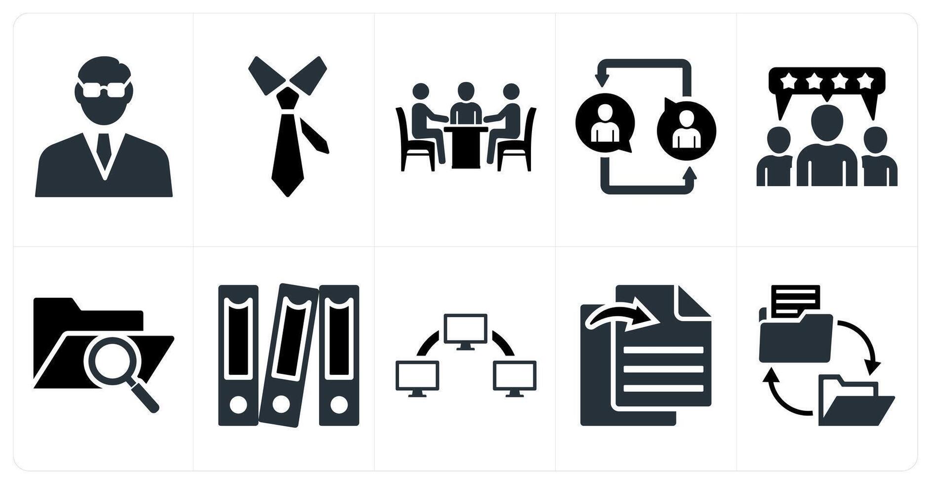 Set of 10 mix icons as businessman, tie, meeting vector