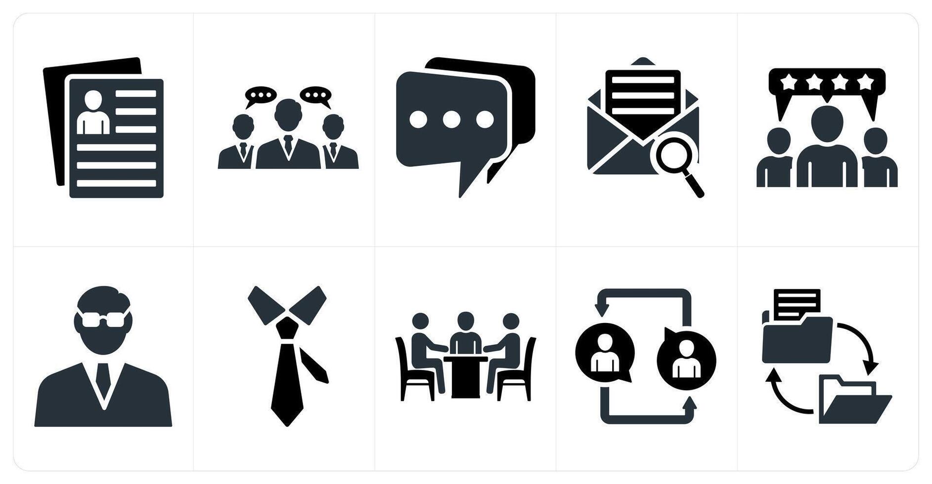 Set of 10 mix icons as user details, business conversation, message vector