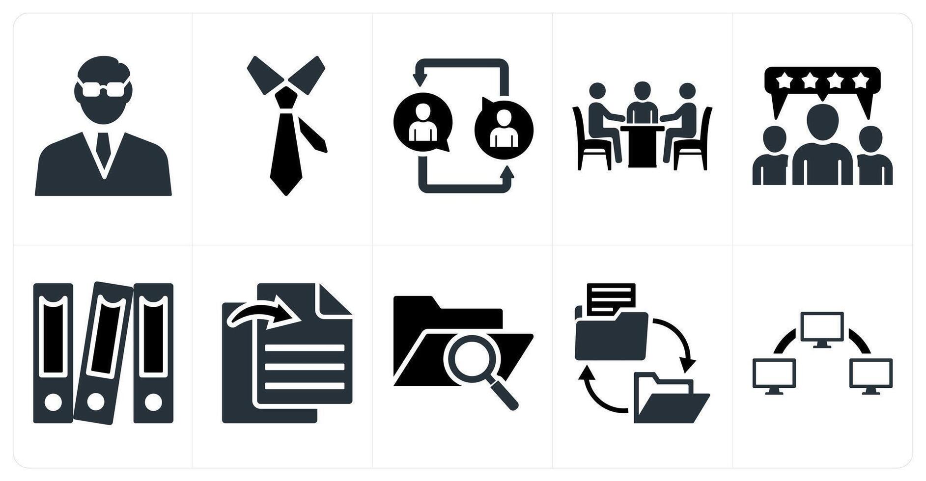 Set of 10 mix icons as businessman, tie, call vector