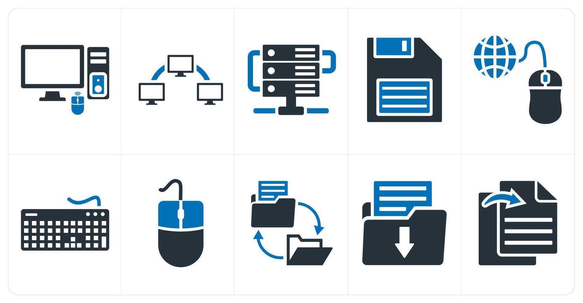 A set of 10 mix icons as computer, data transfer, server vector
