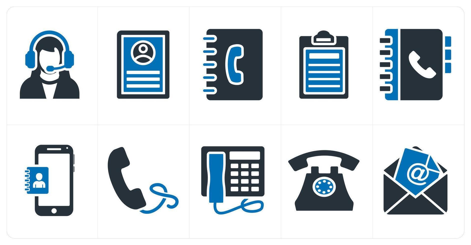 A set of 10 mix icons as customer support, user details, business contacts vector