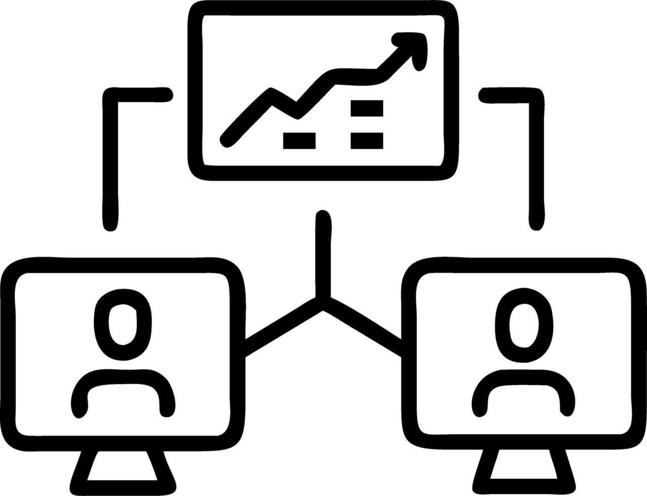 Candid shot of data analysts collaborating over large data visualizations with copy space vector