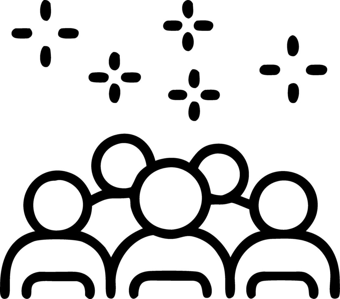 Candid photo of people watching fireworks during Lunar New Year celebrations with copy space at the top. vector