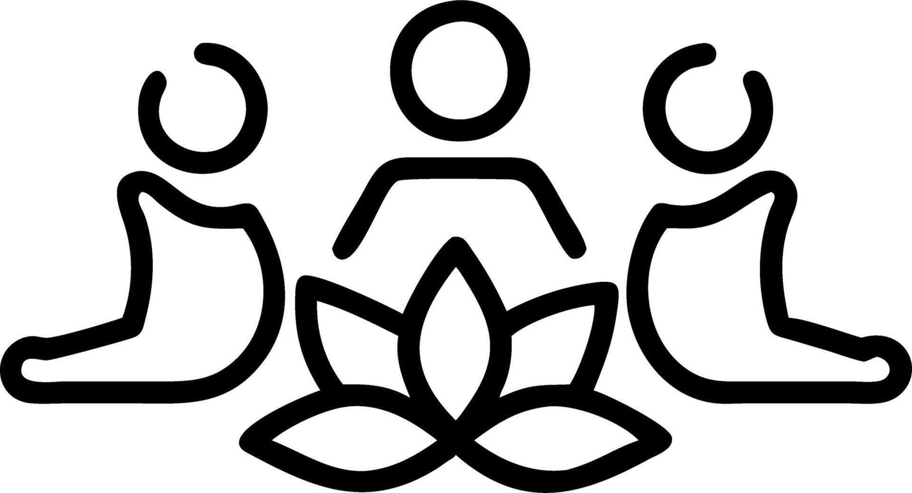 Candid photo of group doing yoga in lush garden copy space on side. Set 2 vector