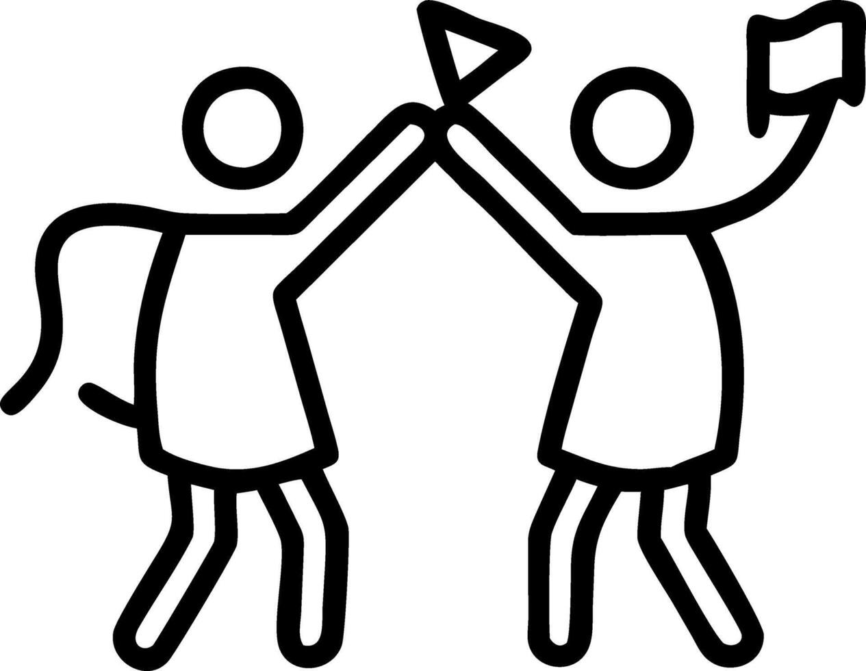 Candid photo of friends dressing in traditional attire with copy space on the right. vector