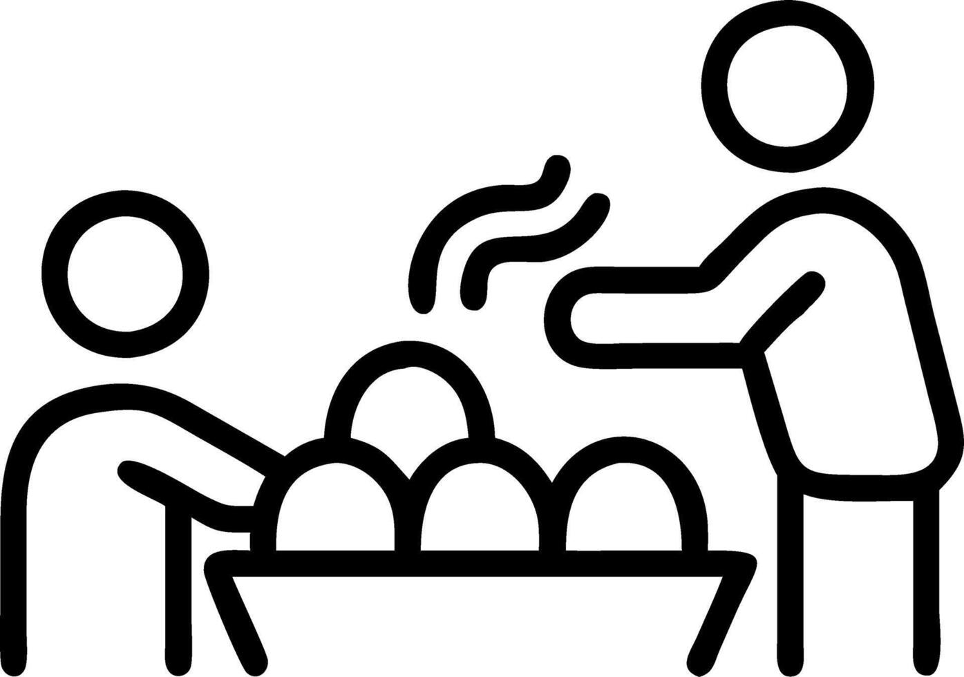 Candid photo of family preparing traditional sweets in kitchen with copy space on the side. vector