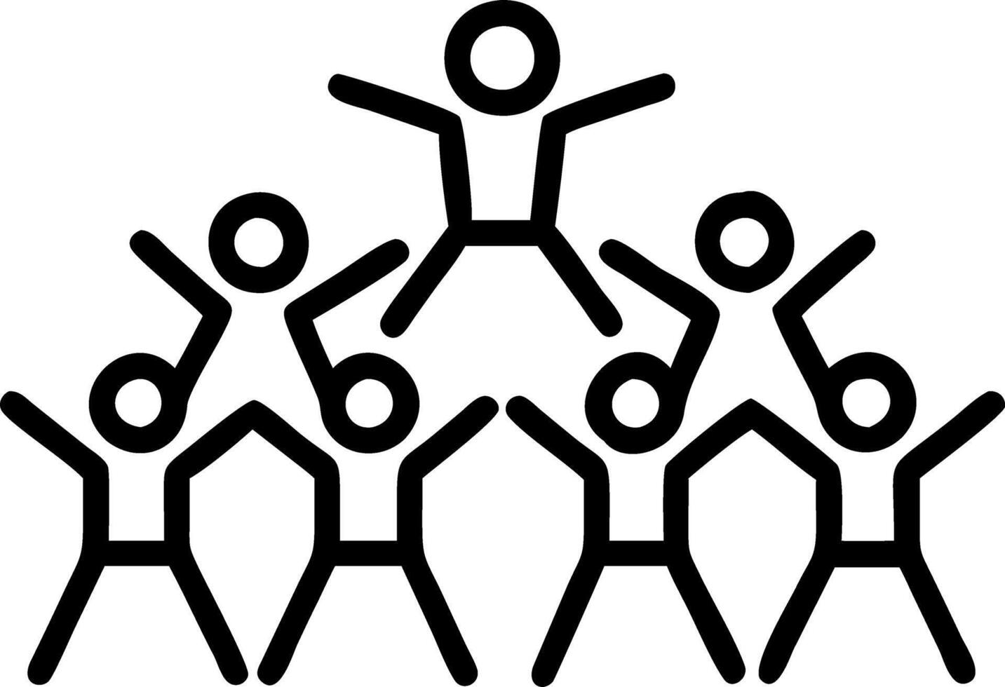 Candid photo of a group of people forming a human flag with copy space on the side. vector