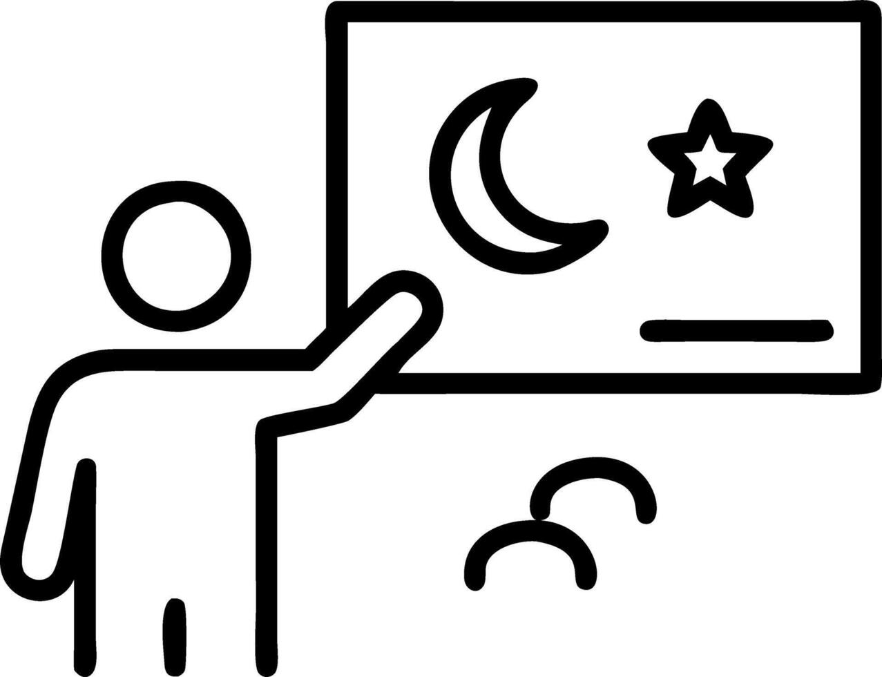 Candid image of a teacher explaining a celestial map to students with copy space below. vector