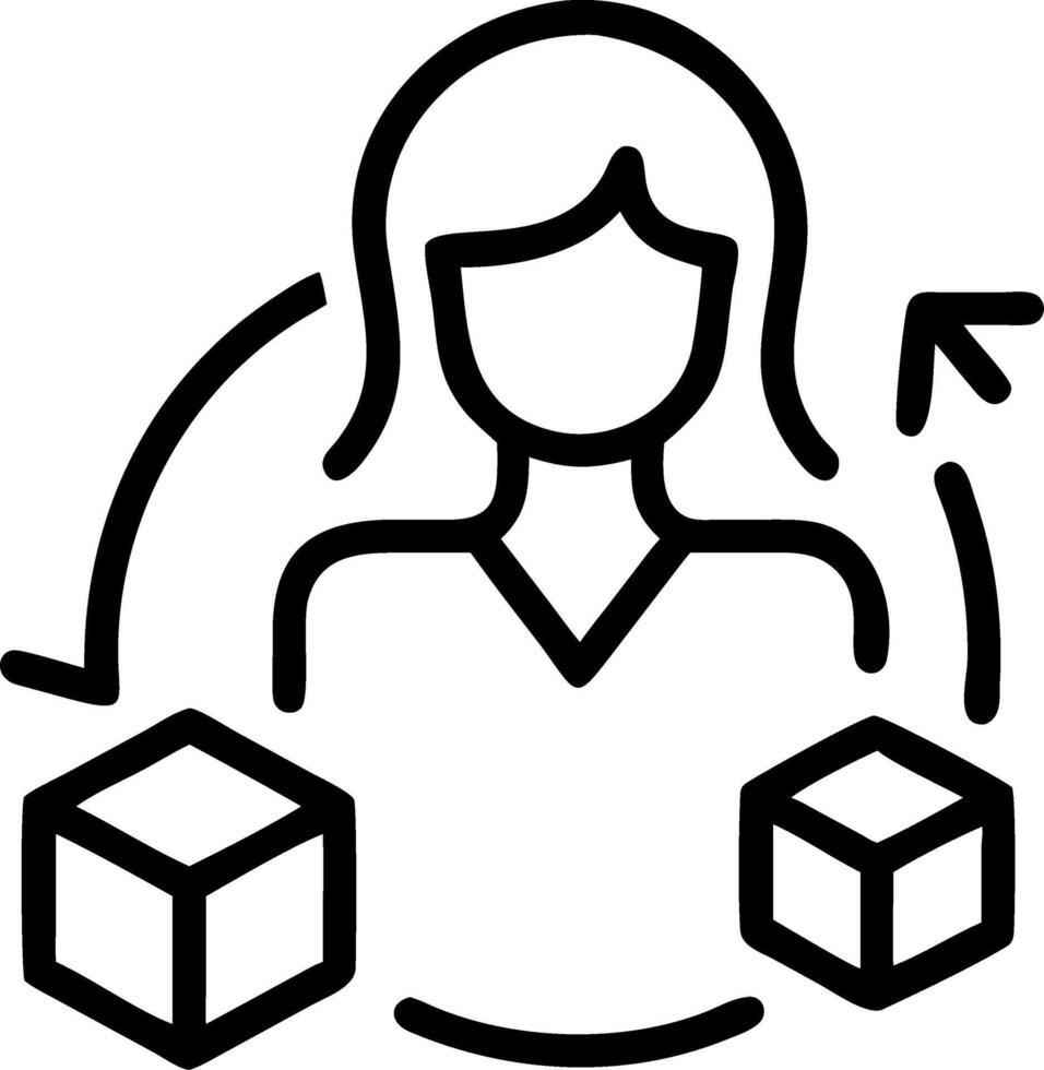 Businesswoman managing digital green supply chain in environment setting copy space vector