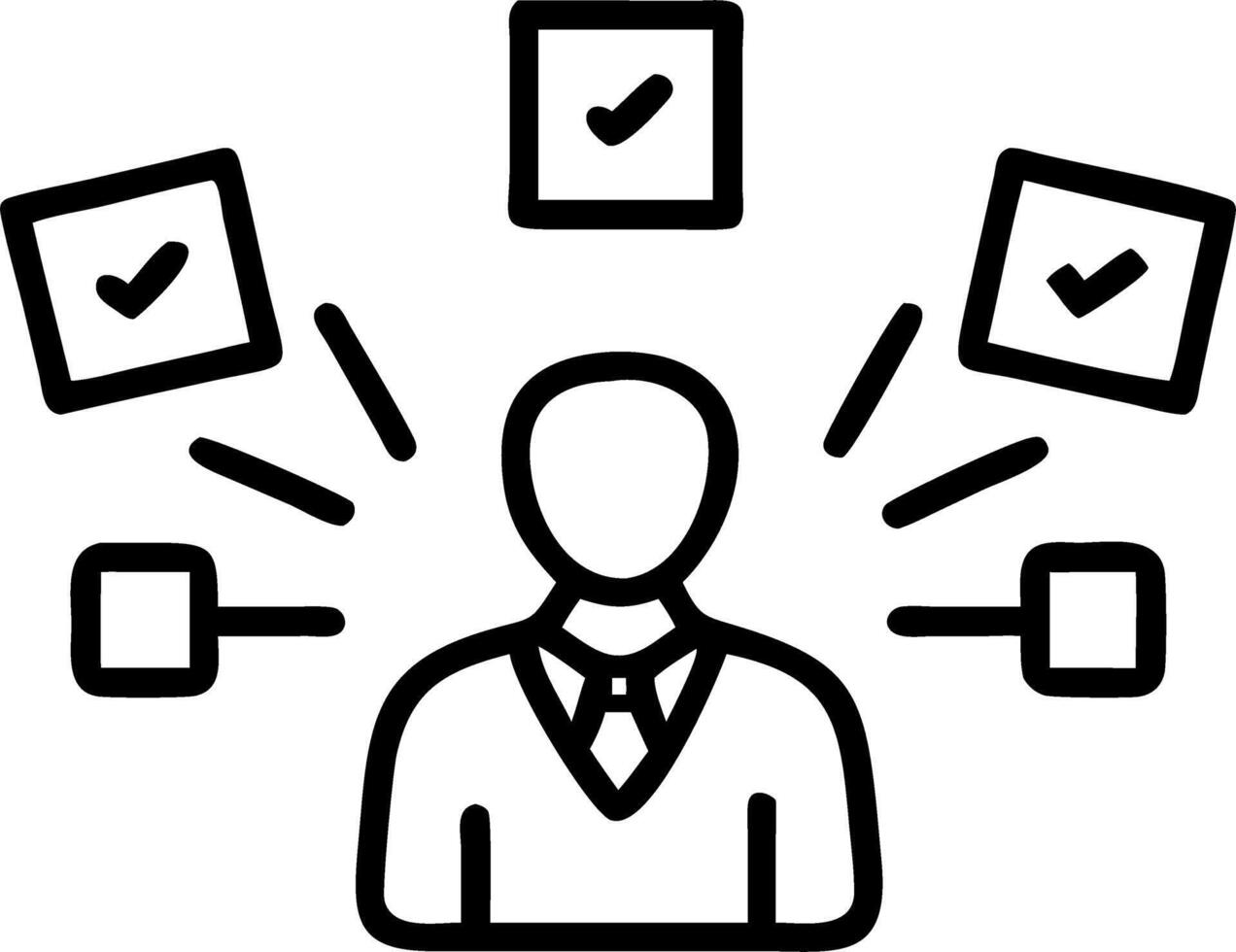 Businessman overwhelmed by digital notifications vector