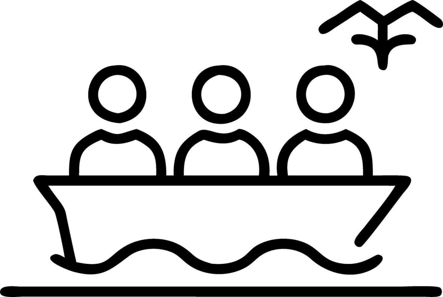 Business seminar on boat with scenic nature views and copy space vector