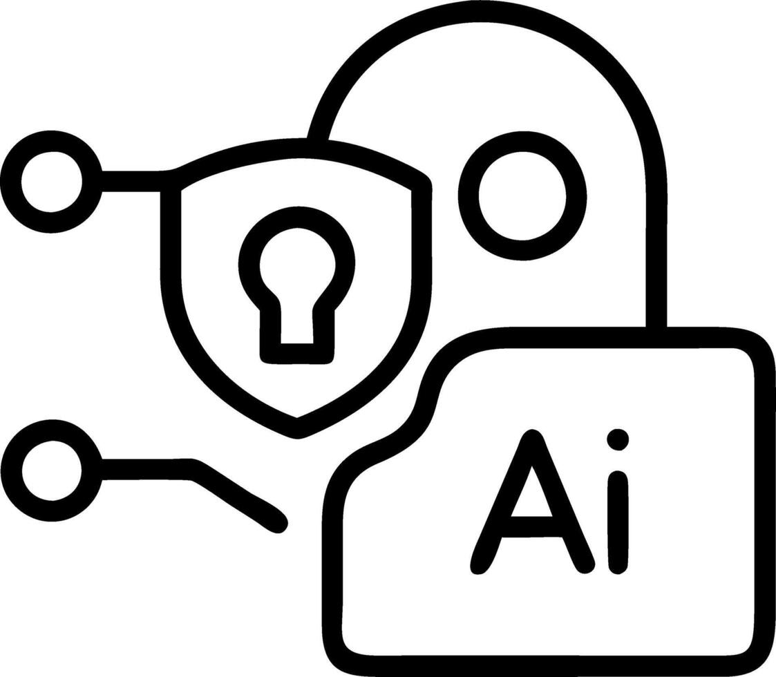 Business professional using AI powered data security tools in close up copy space vector