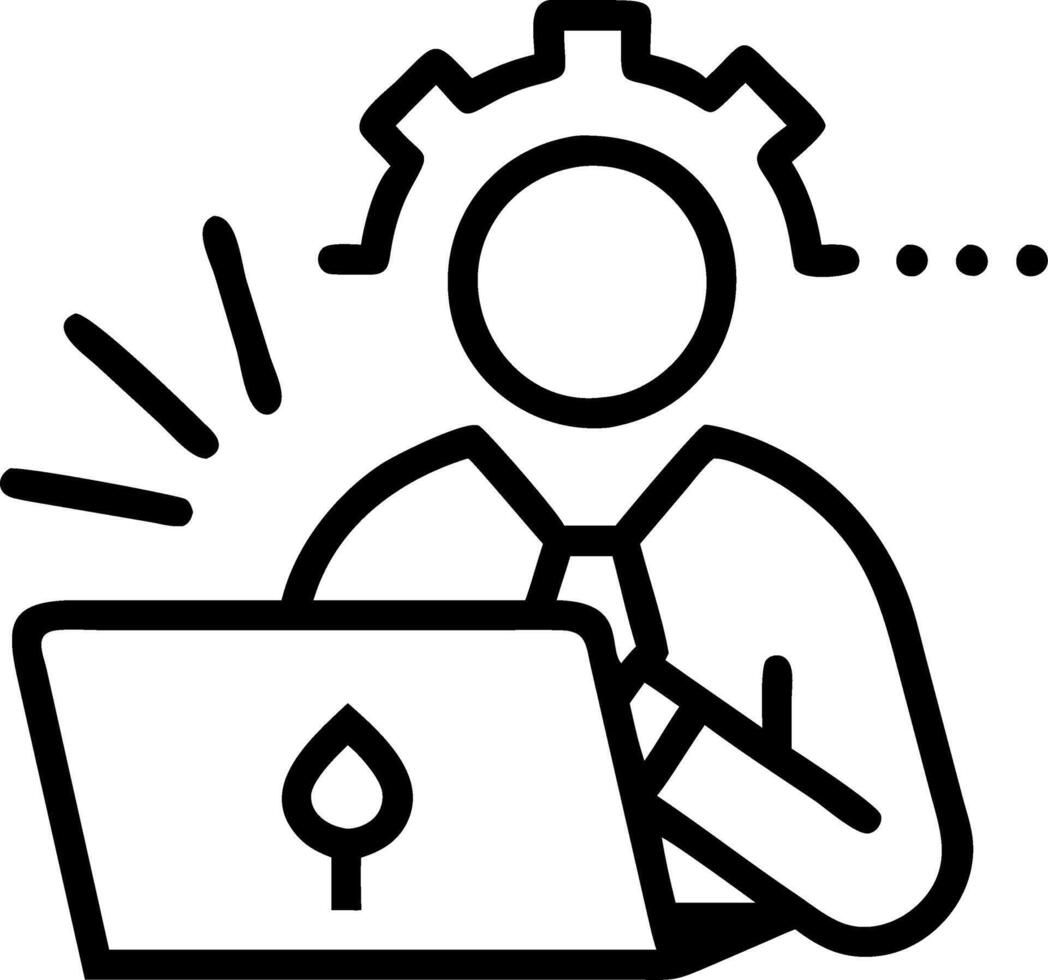 Business professional struggling with outdated technology in bokeh digital art copy space vector