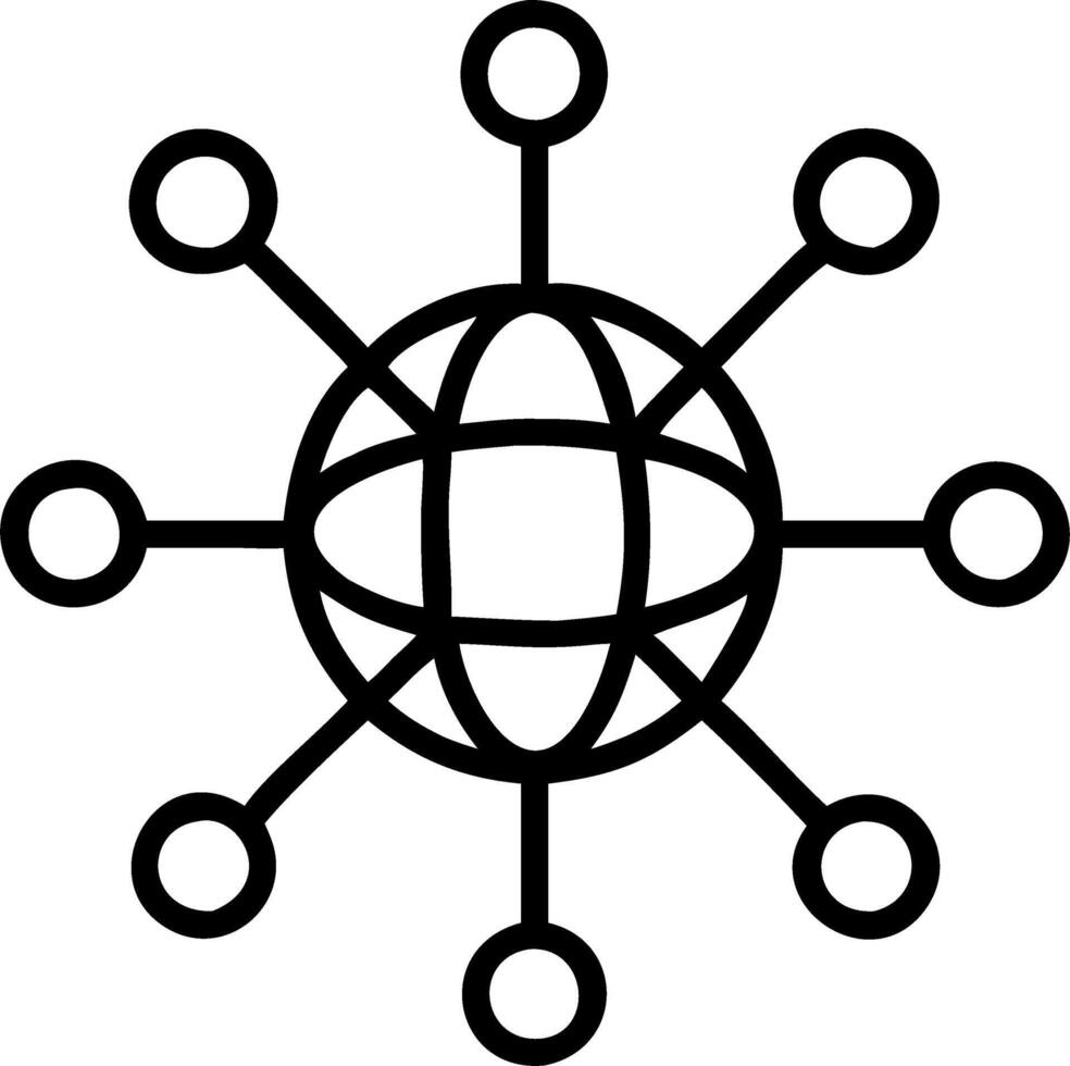 Business network nodes of different colors forming a globe with copy space vector