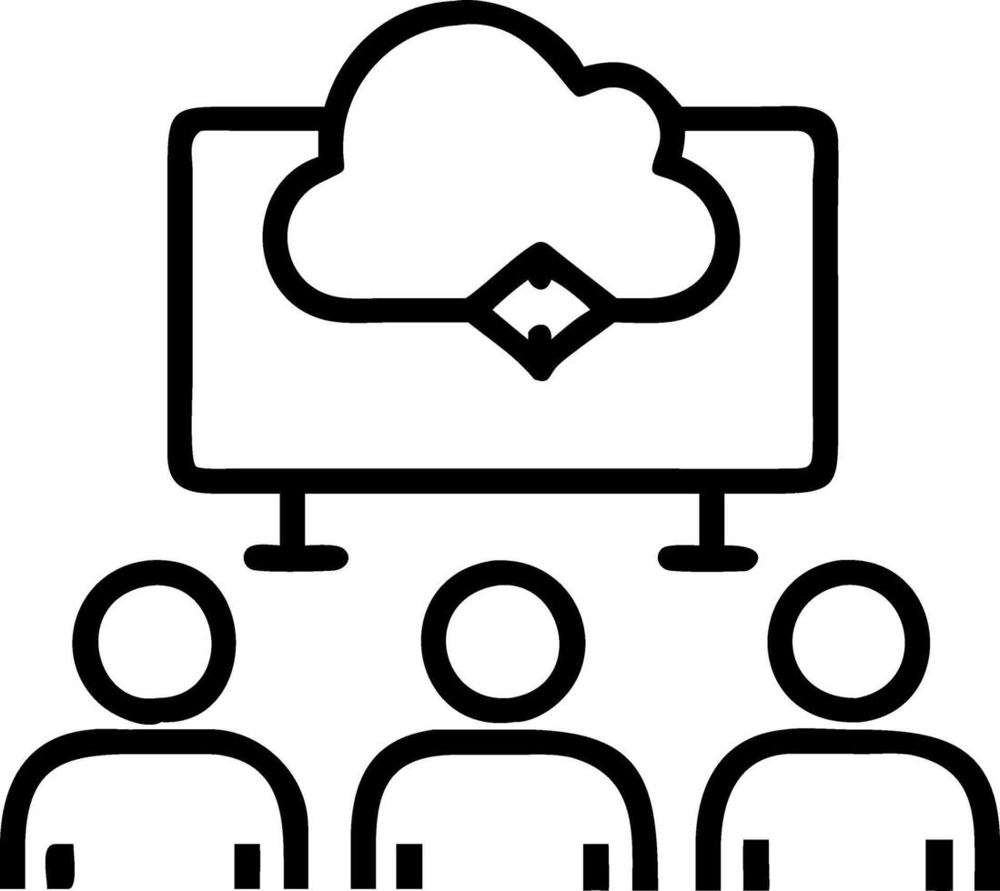 Business Meeting Focused on Cloud Migration Plans vector
