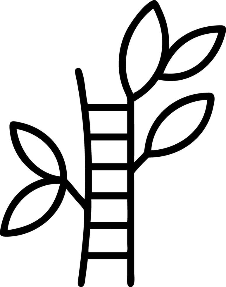 Business ladder made of green leaves reaching upwards with copy space vector