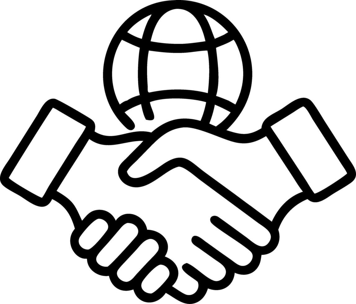 Business Handshake with Green Globe Overlay and Copy Space vector