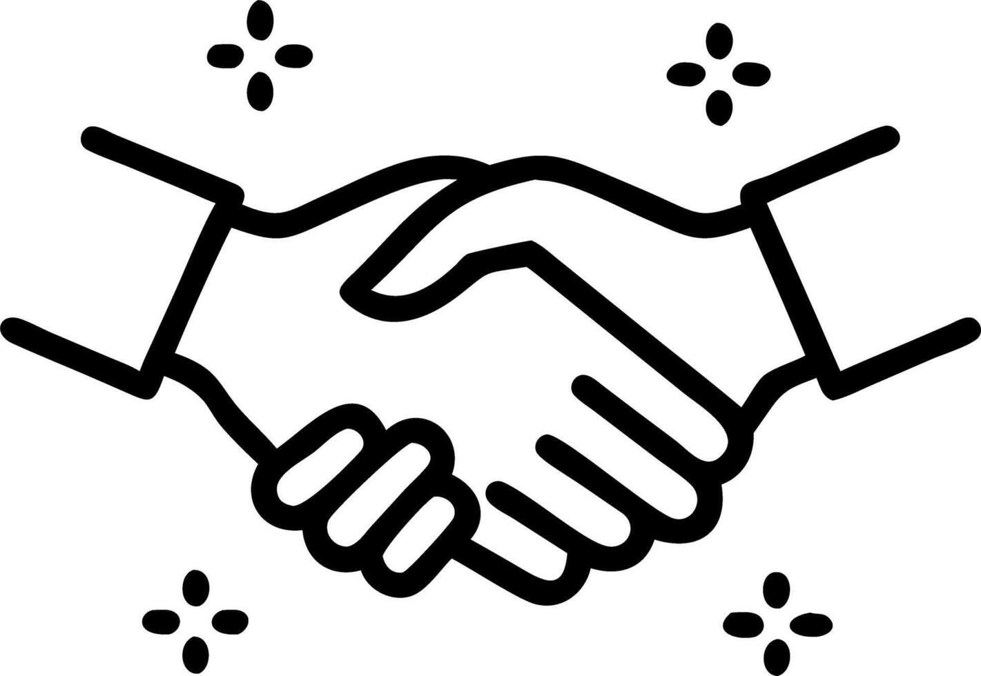 Business handshake merging into a forest with bokeh lights vector